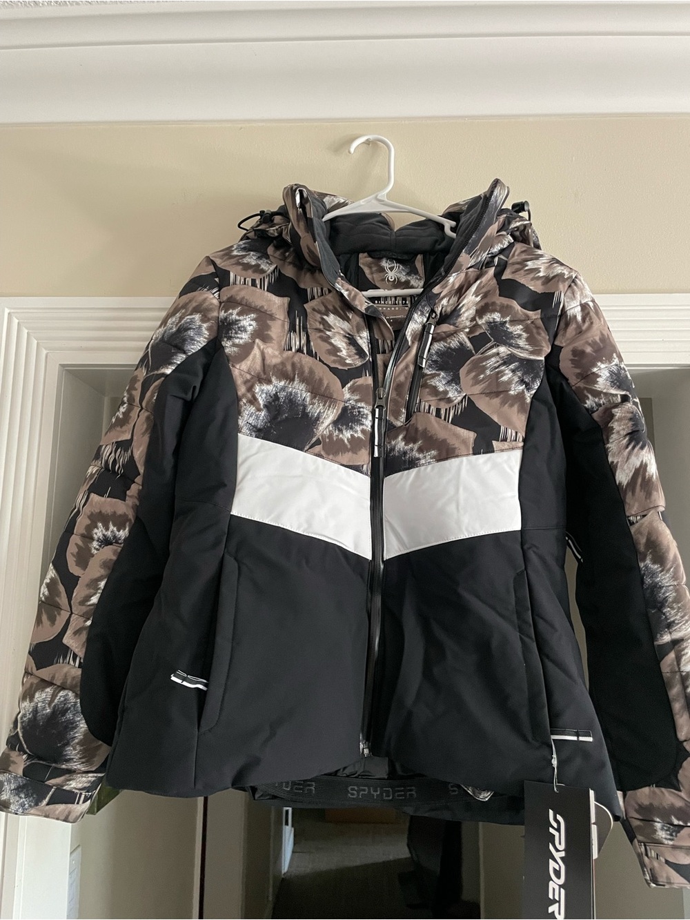 Spyder Women's Haven Hooded Jacket - Black, Brown & White-Size 4 & 12-NWT
